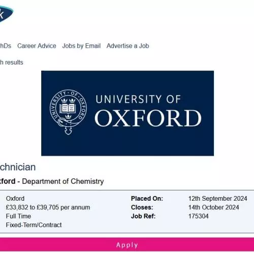 Image showing a job advert for a Research Technician